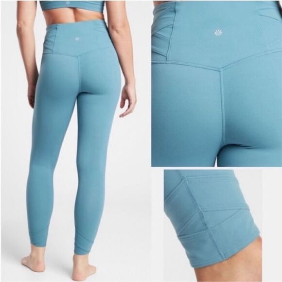 Athleta elation blue pirouette 7/8 tight size S - Picture 2 of 5